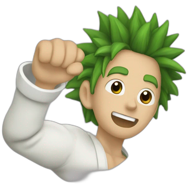 Senku con un tubo de ensayo en la mano emoji