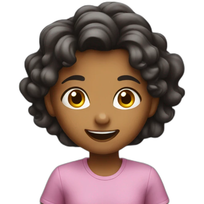 a girl showing exciting emotions emoji