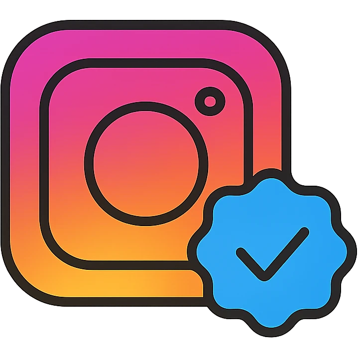 Instagram blue verification tick icon, clean, modern, matches Instagram branding emoji