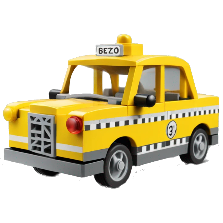 yellow taxi car lego emoji