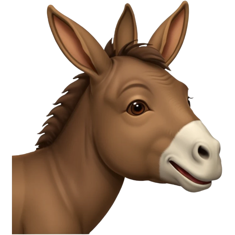 un âne vu de dos avec la tête tourner vers la croupe, qui doit être visible et rigolant de façon a donné l'impression qu'il se moque. En gros ça serait traduire parle à mon cul emoji