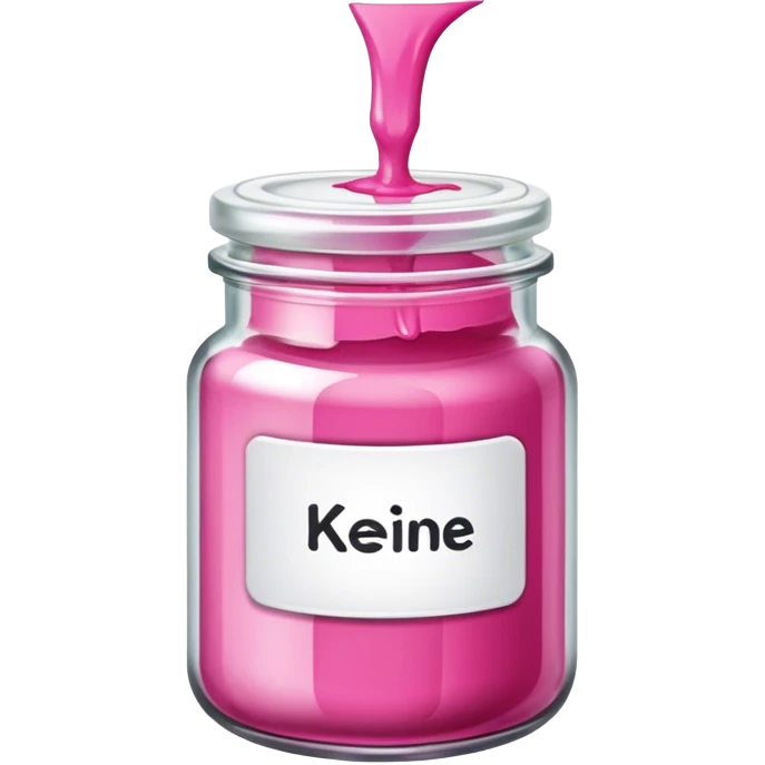 jar of pink hair dyed labeled keine panik emoji