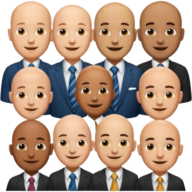 bald men with ties emoji