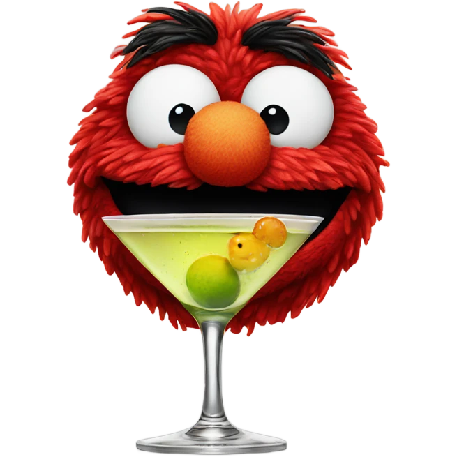 Elmo with a martini emoji