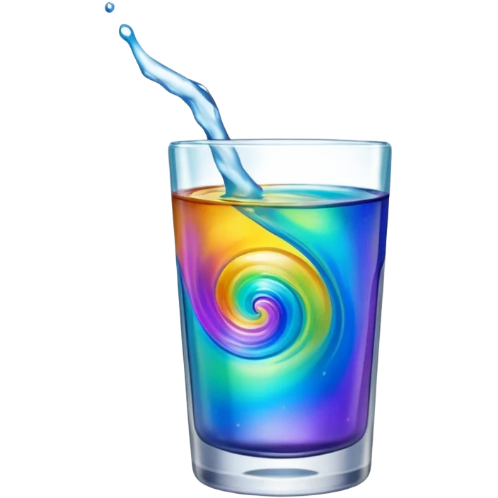 Oil on Water in  a glass  emoji