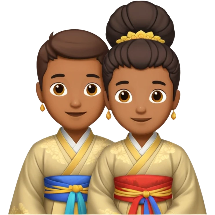 gay happy brown skin couple in hanfu emoji