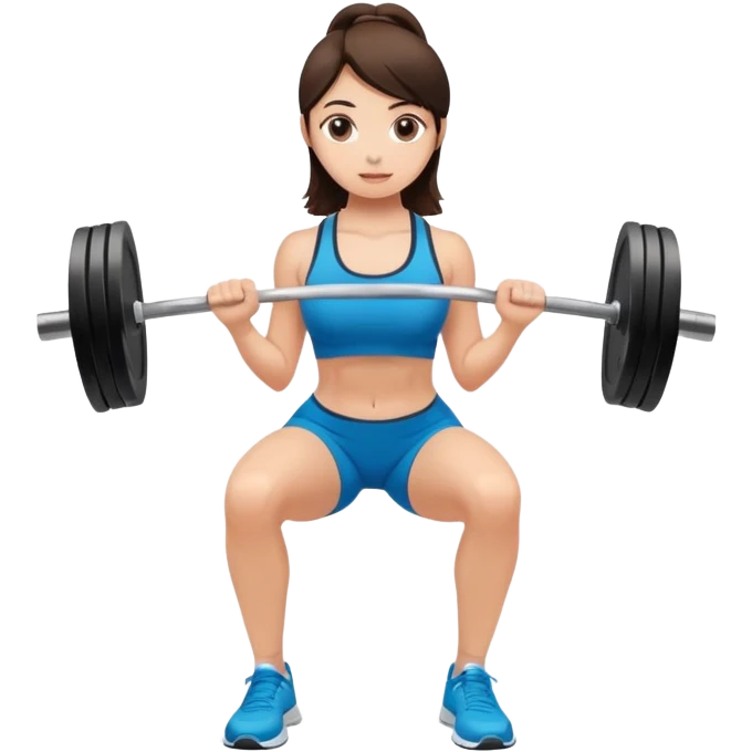 brunete girl doing squats with weight at the gym emoji