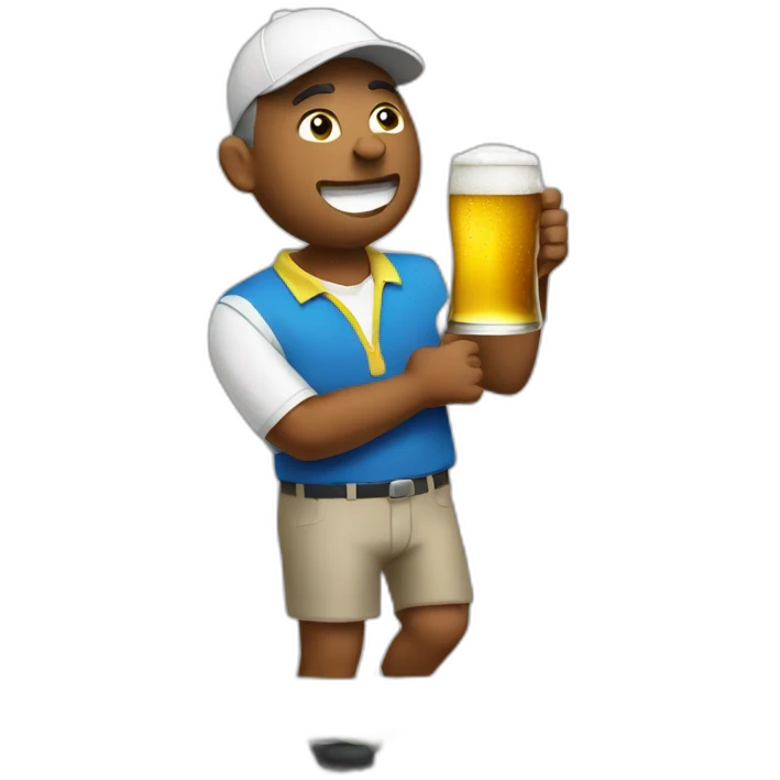 golfer drinking a beer emoji