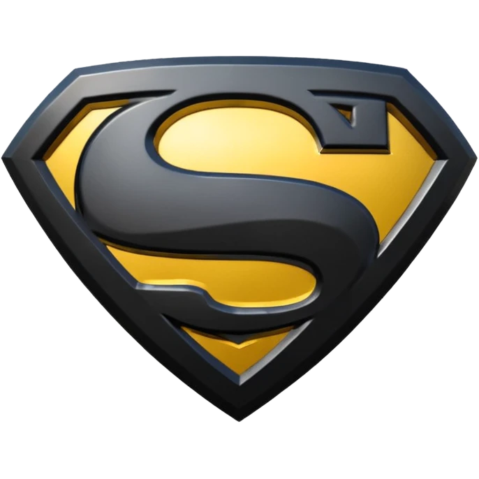 Superman Symbol Man of Steel black emoji