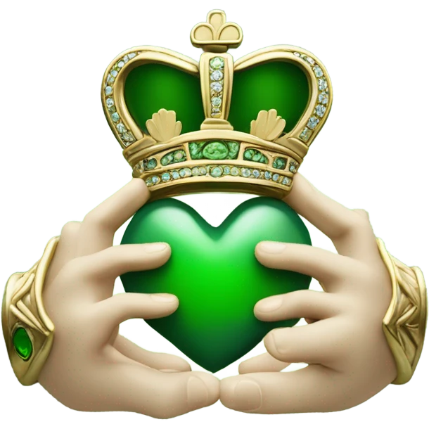 Claddagh with green heart emoji