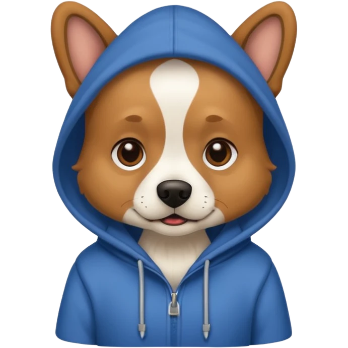 Dog wearing a hoodie  emoji
