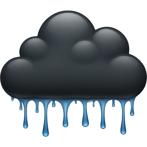 black clouds and rain dripping down emoji