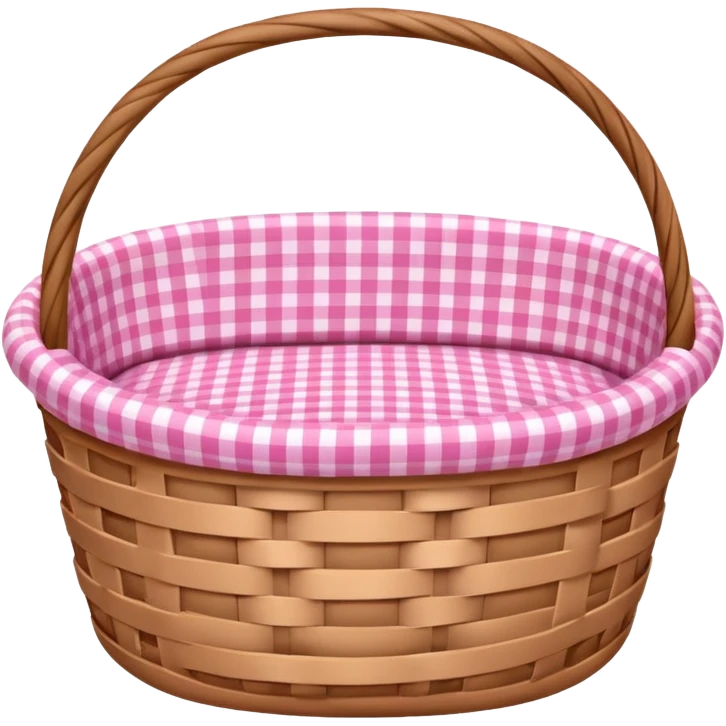 pink gingham fabric  basket   emoji