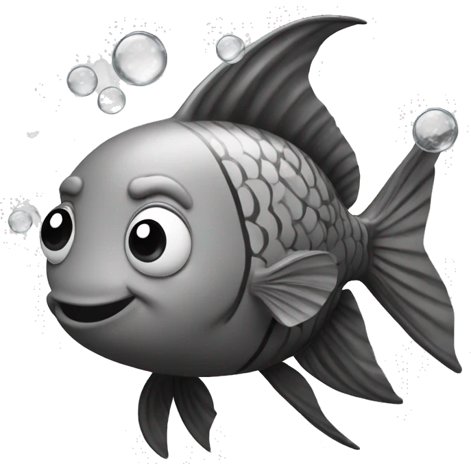 fish and bubbles  same but in blackand white emoji