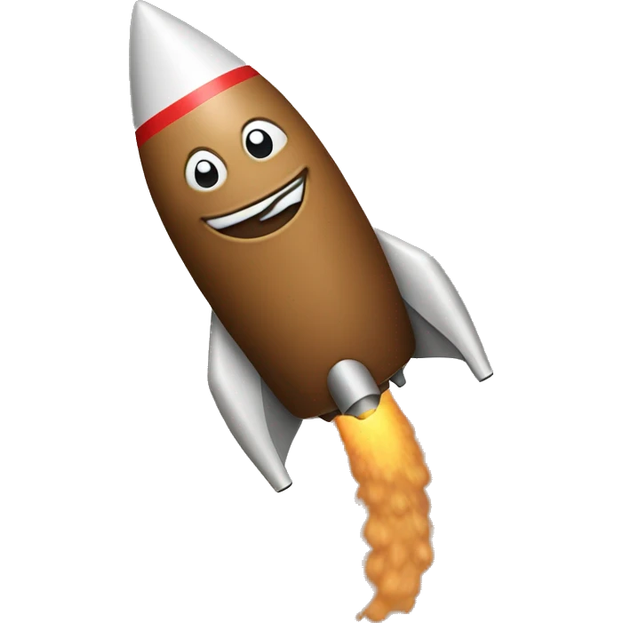 poop riding a rocket emoji