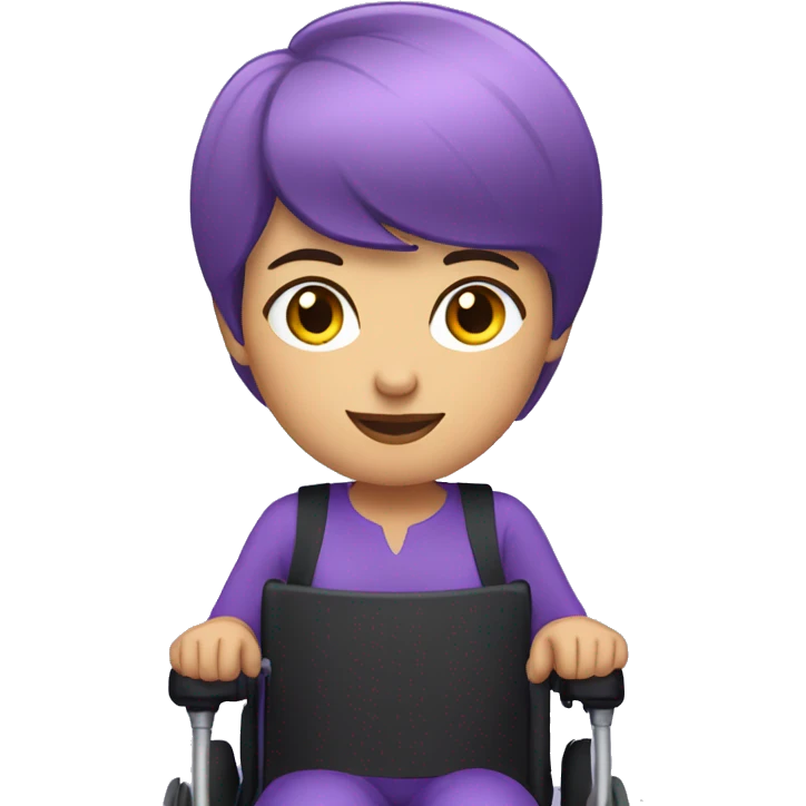 Purple short haired woman in power wheelchair  emoji