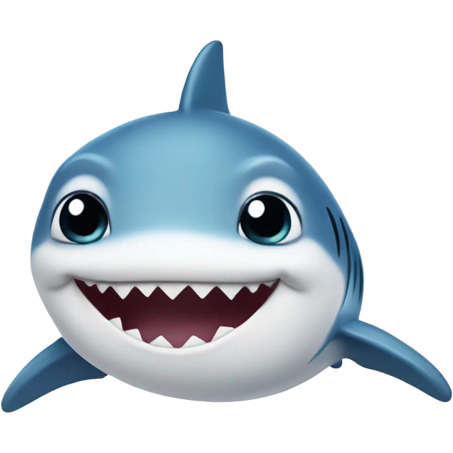 Chubby baby shark smiling emoji