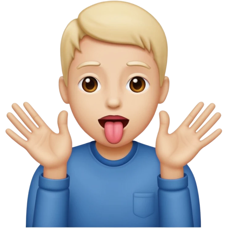 tongue out with hands to the side  emoji