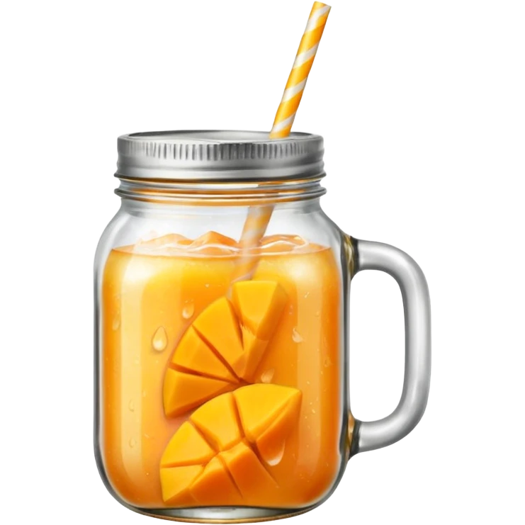Mango mason jar drink emoji