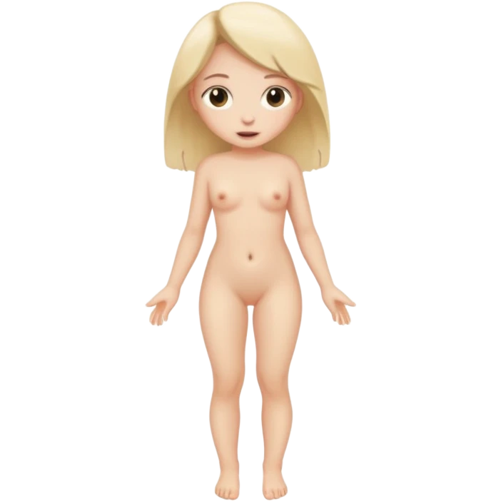 Full body nude girl touching her vulva emoji