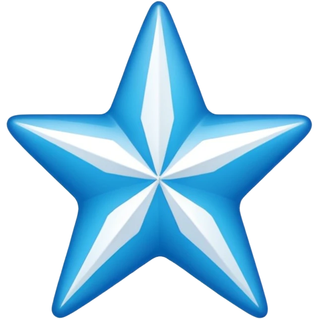 Ayúdame a crear un emoji de una estrella de 12 puntos azul con un chulo blanco en el medio emoji