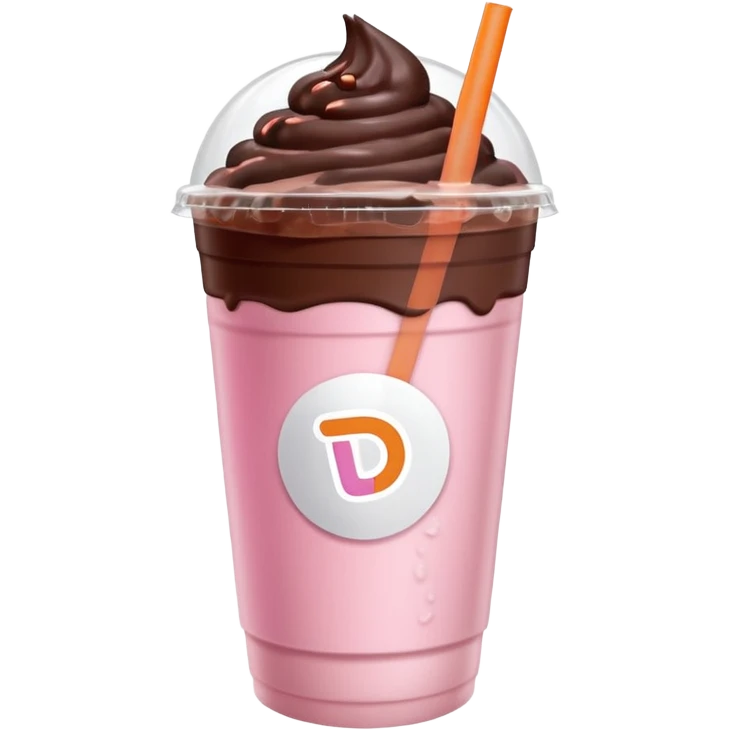 Light pink Dunkin refresher with chocolate cold foam  emoji