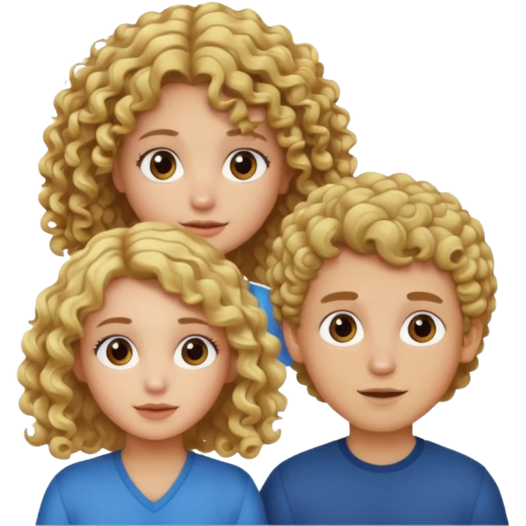 blond girl with curly brown hair boy emoji