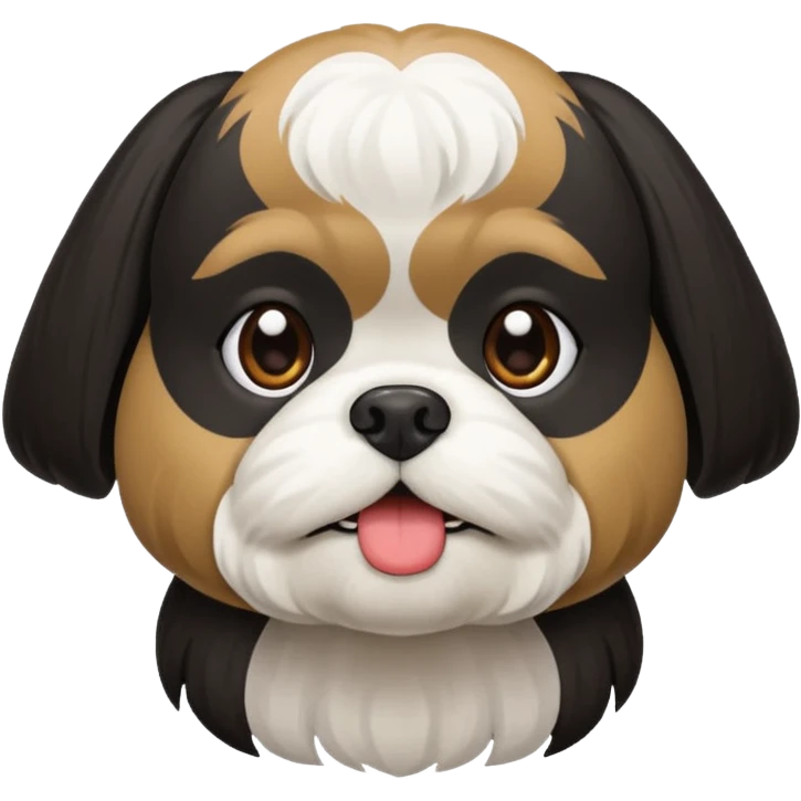 Perro shitzu color negro emoji