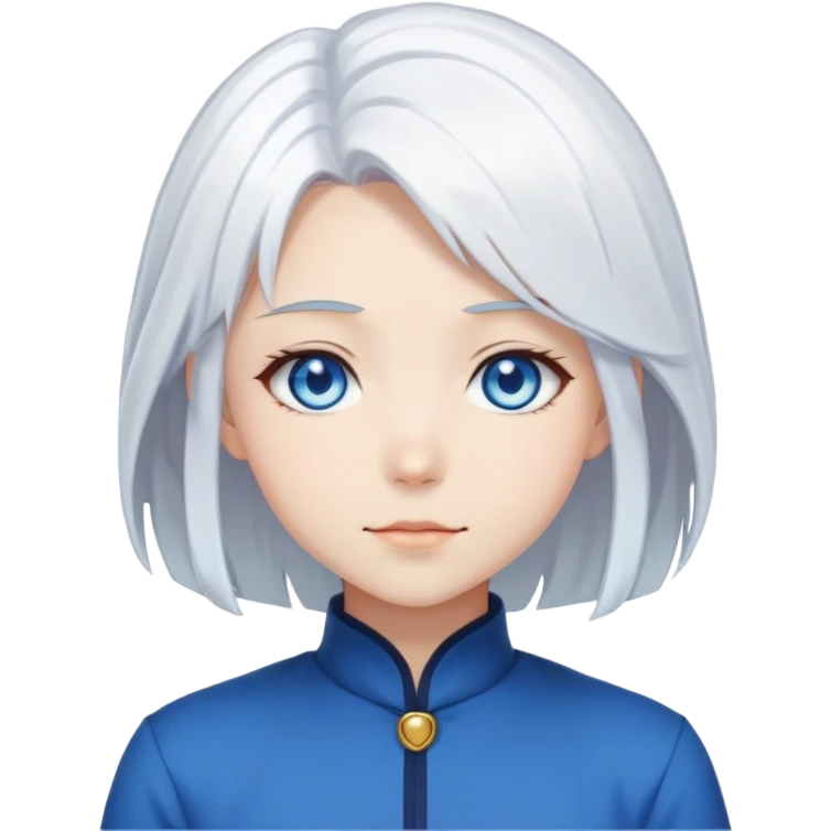 Anime girl with white hair and blue eyes  emoji