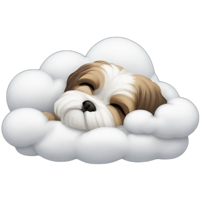 Shih tzu sleeping in cloud bed emoji