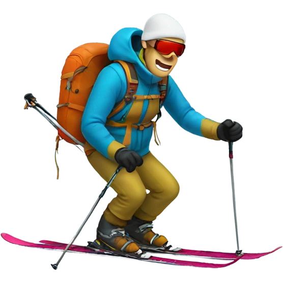 Backcountry skiing emoji