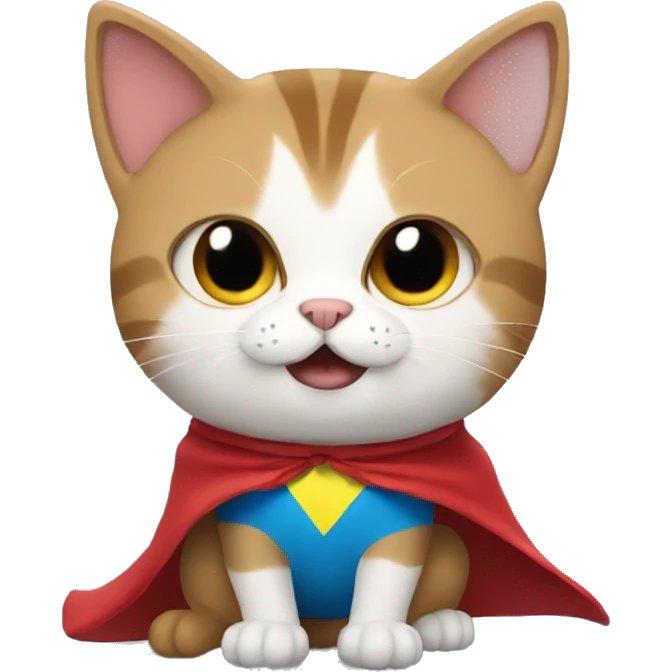 cat wearing a superhero cape emoji