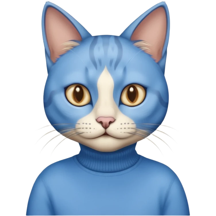 A blue cat human with a beige jumper emoji
