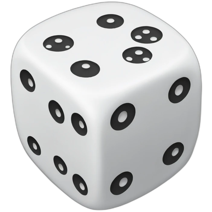 white dice with 1, 3 and 5 on each five emoji