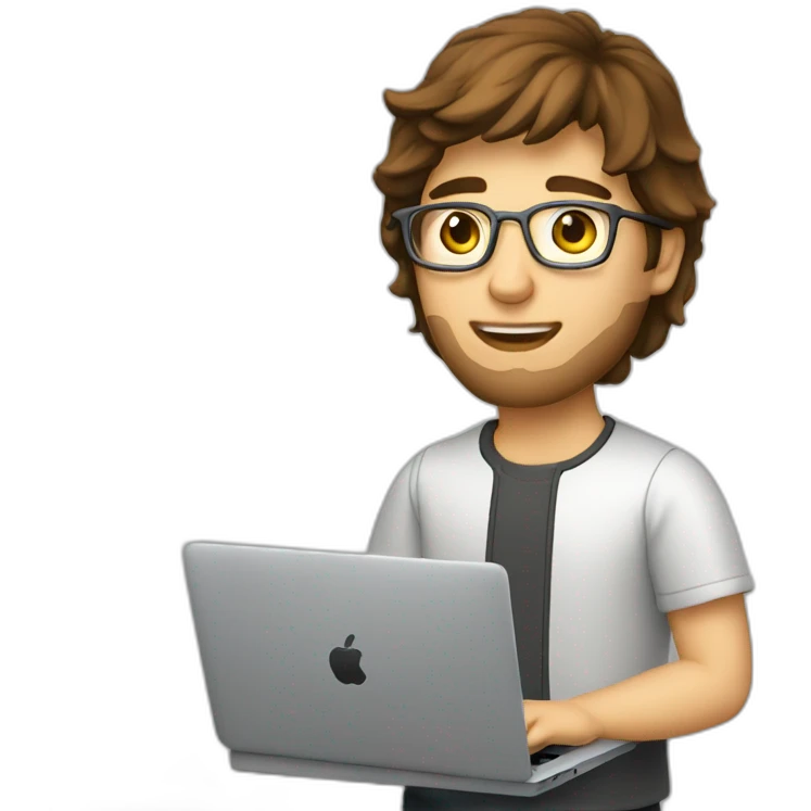 programmer-boy-with-brown-hair-working-with-macbook emoji