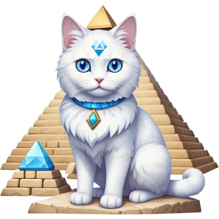White Cat near pyramid  emoji