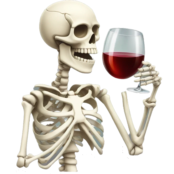 Skeleton drinking wine  emoji