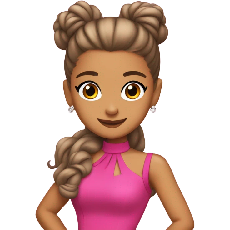 Ariana grande with her pink awesome dress  emoji
