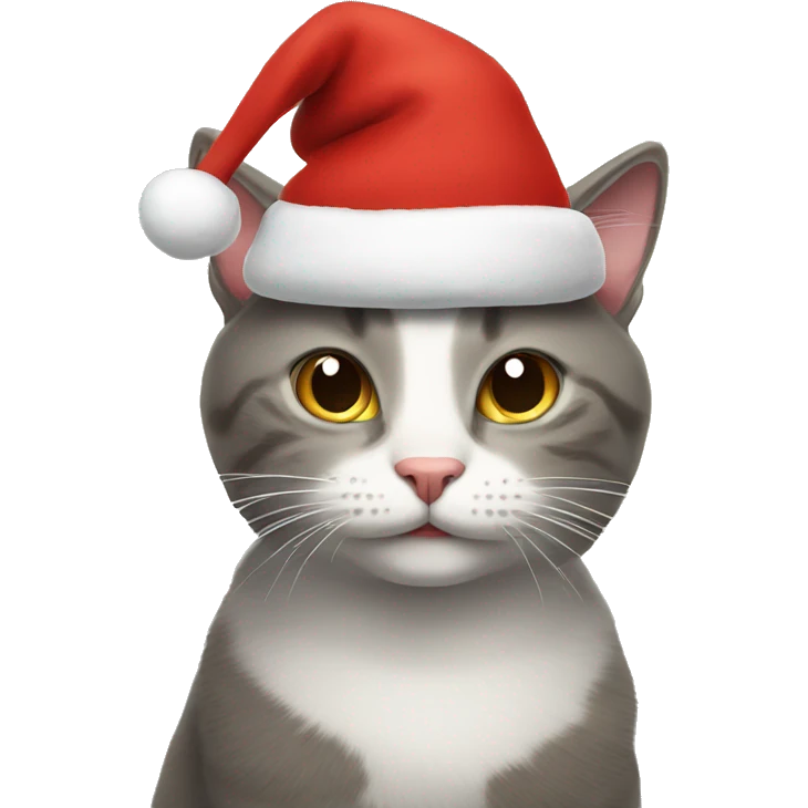 Cat with xmas hat emoji