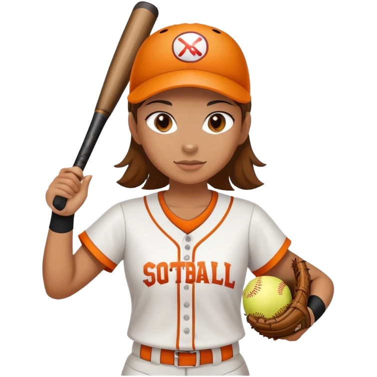 Niña jugando Softball  emoji