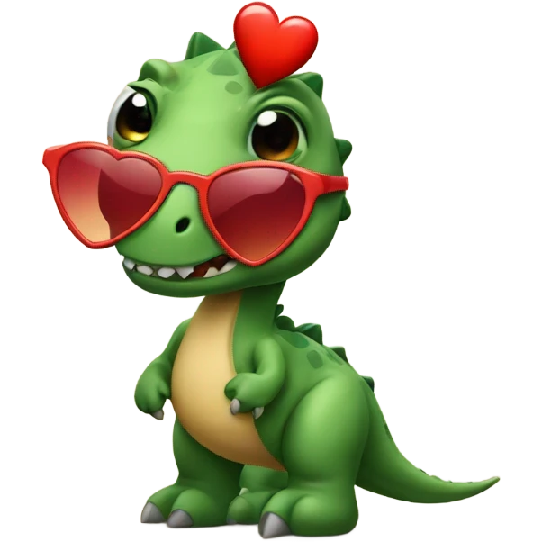 dinosaur with heart sunglasses  emoji