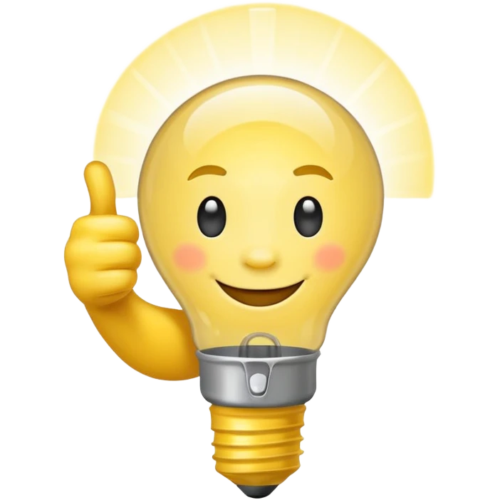 thumbs up and light bulb emoji