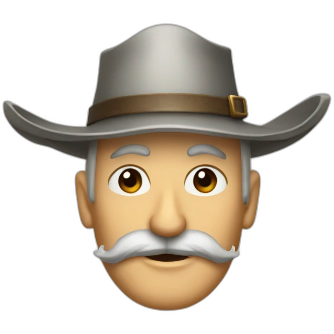 don quixote closeup of face with hat emoji