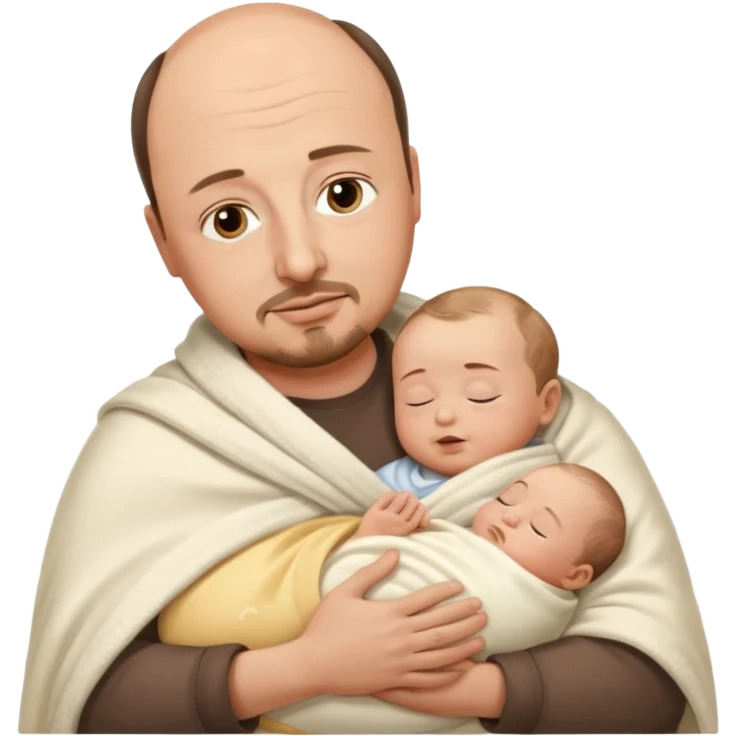 Rafael Benitez coach in his arms sleeps a baby emoji