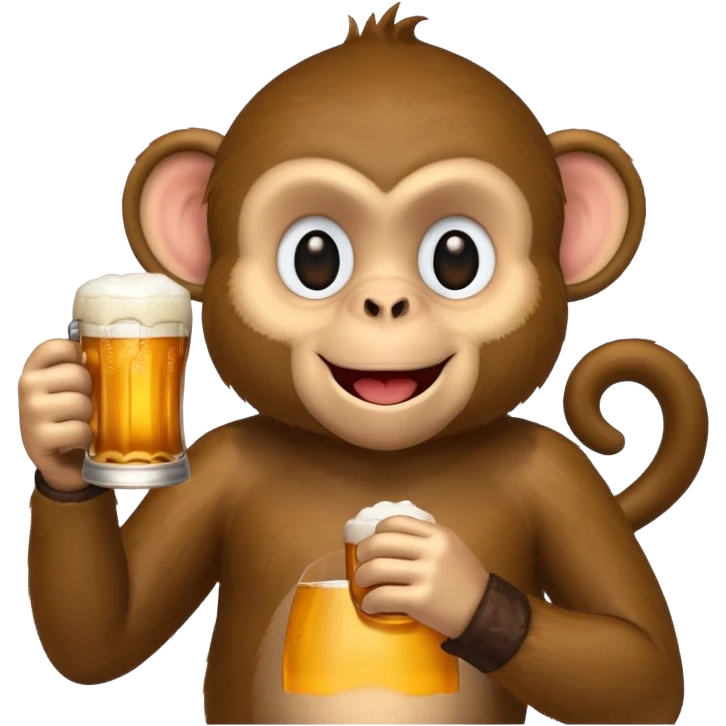 Monkey drinking Beer emoji