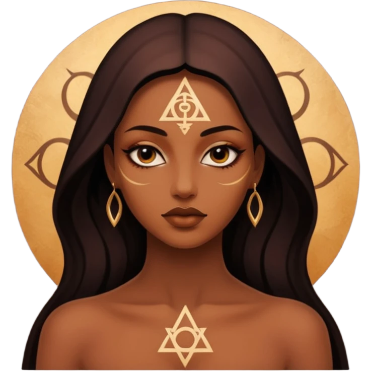 Dark oil traced over woman’s skin forming occult symbols, sensual devotion emoji