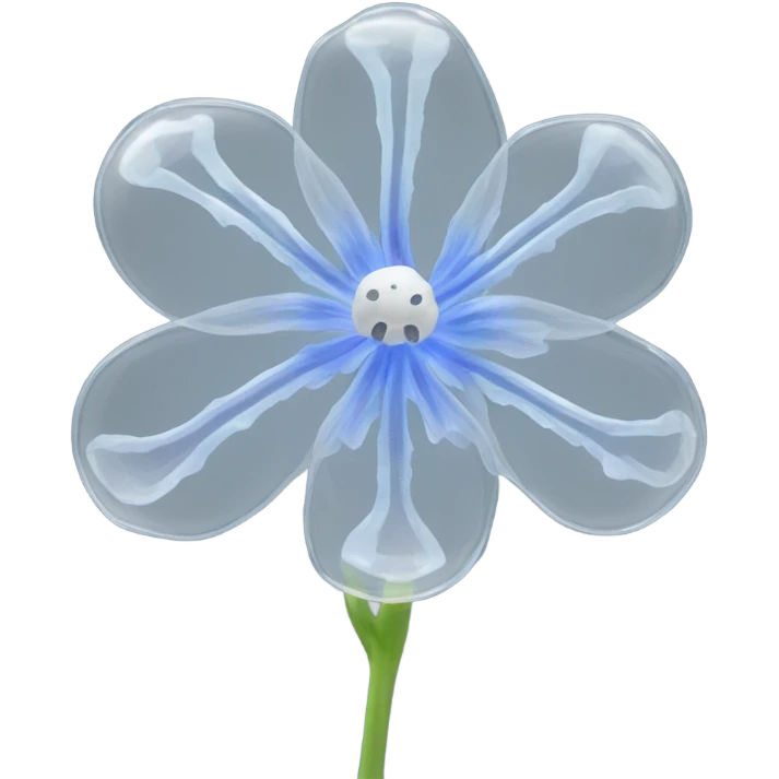 transparent single skeleton flower translucent  emoji