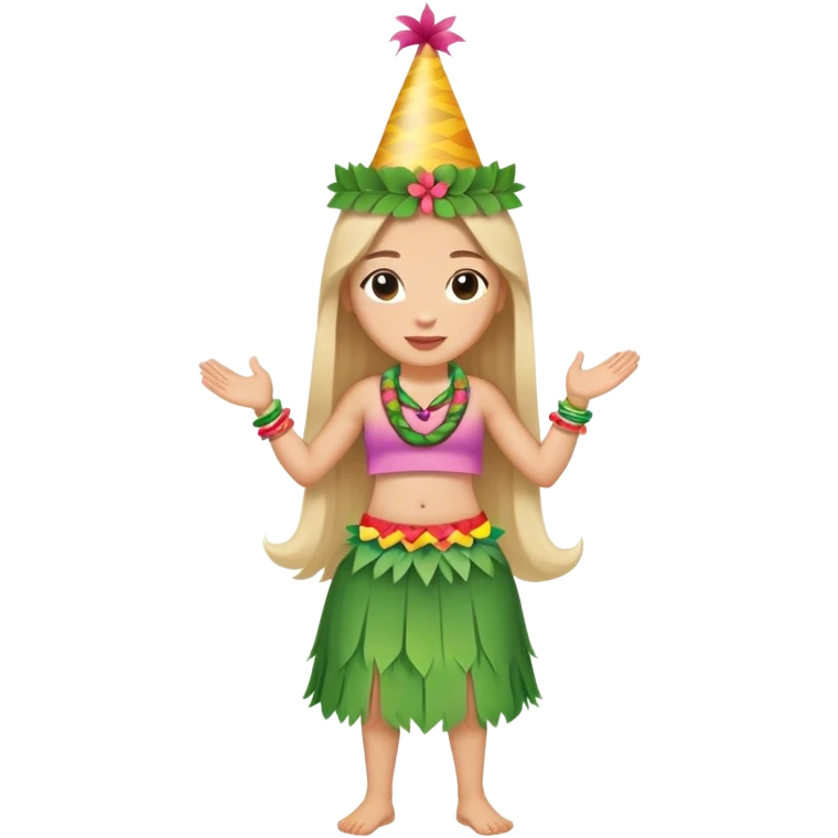 Hula birthday long hair emoji