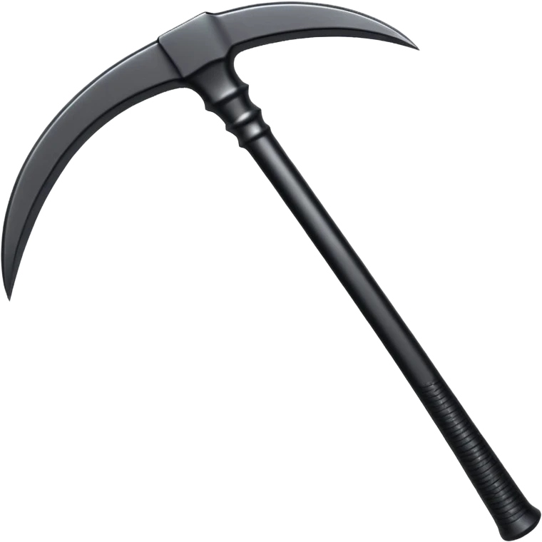 The scythe of the God of Death, a symbol of death, is long and straight, entirely in deep black. emoji