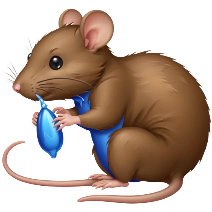 raton comiendo cebo blando azul emoji